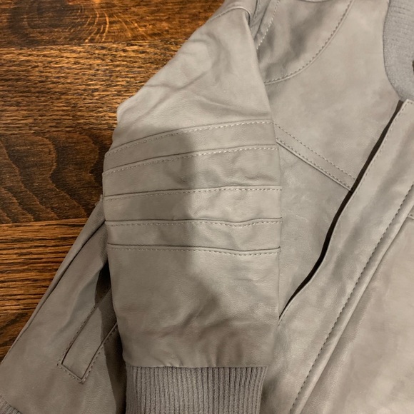 Boys Faux Gray Leather OshKosh moto jacket - Picture 3 of 7